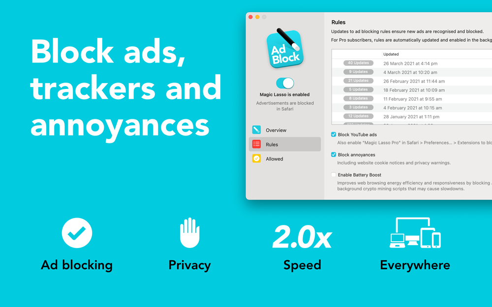 Magic Lasso Adblock privacy benefits