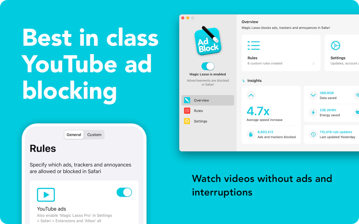 Magic Lasso Adblock - best in class YouTube ad blocking