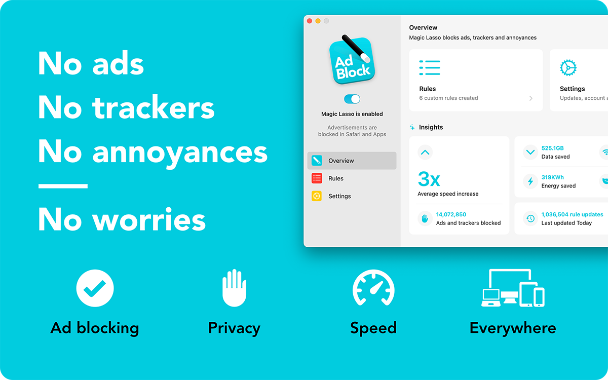 Magic Lasso: No ads, No trackers, No annoyances, No worries